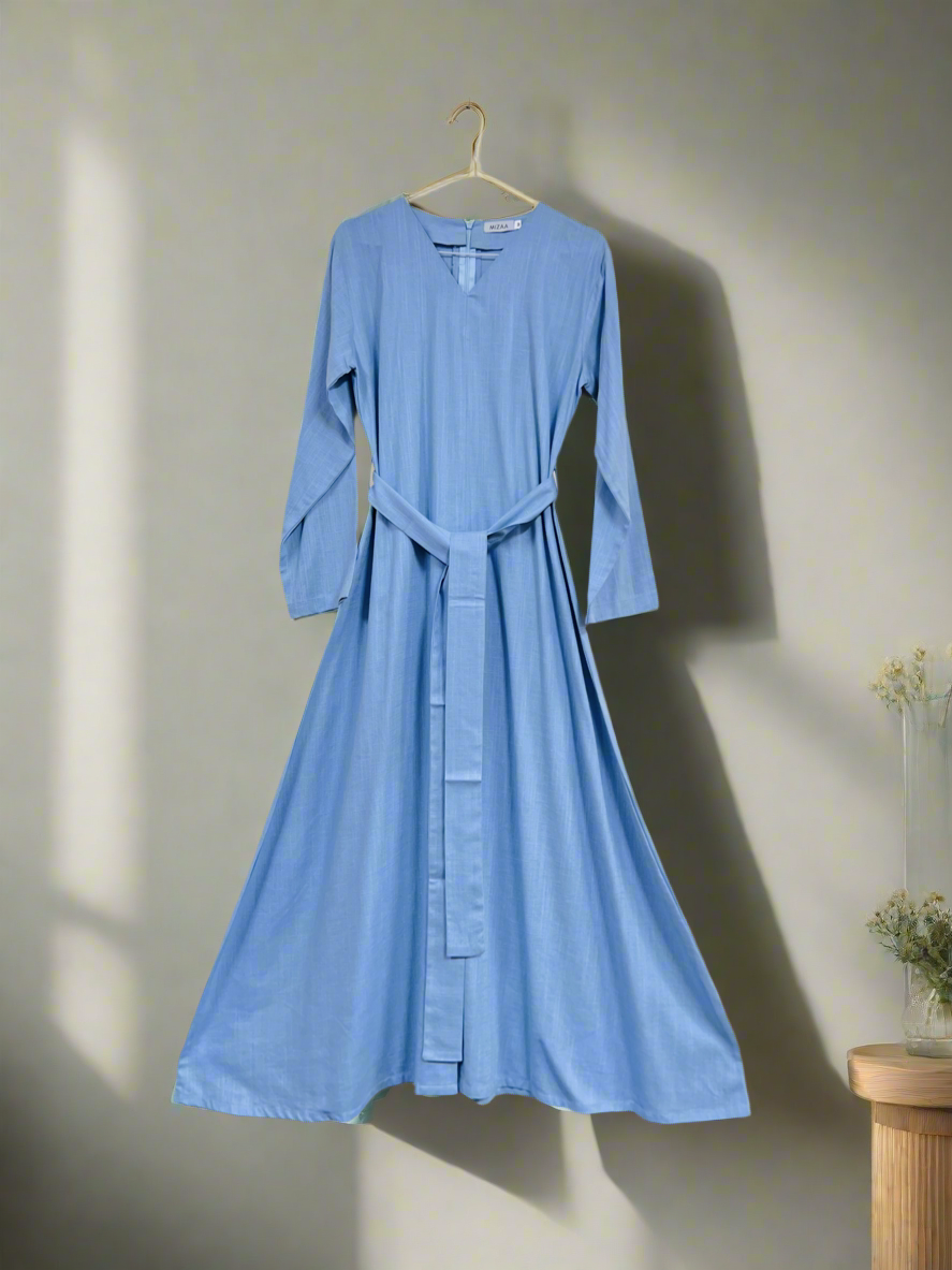 Mizaa Classic Linen Maxi Dress
