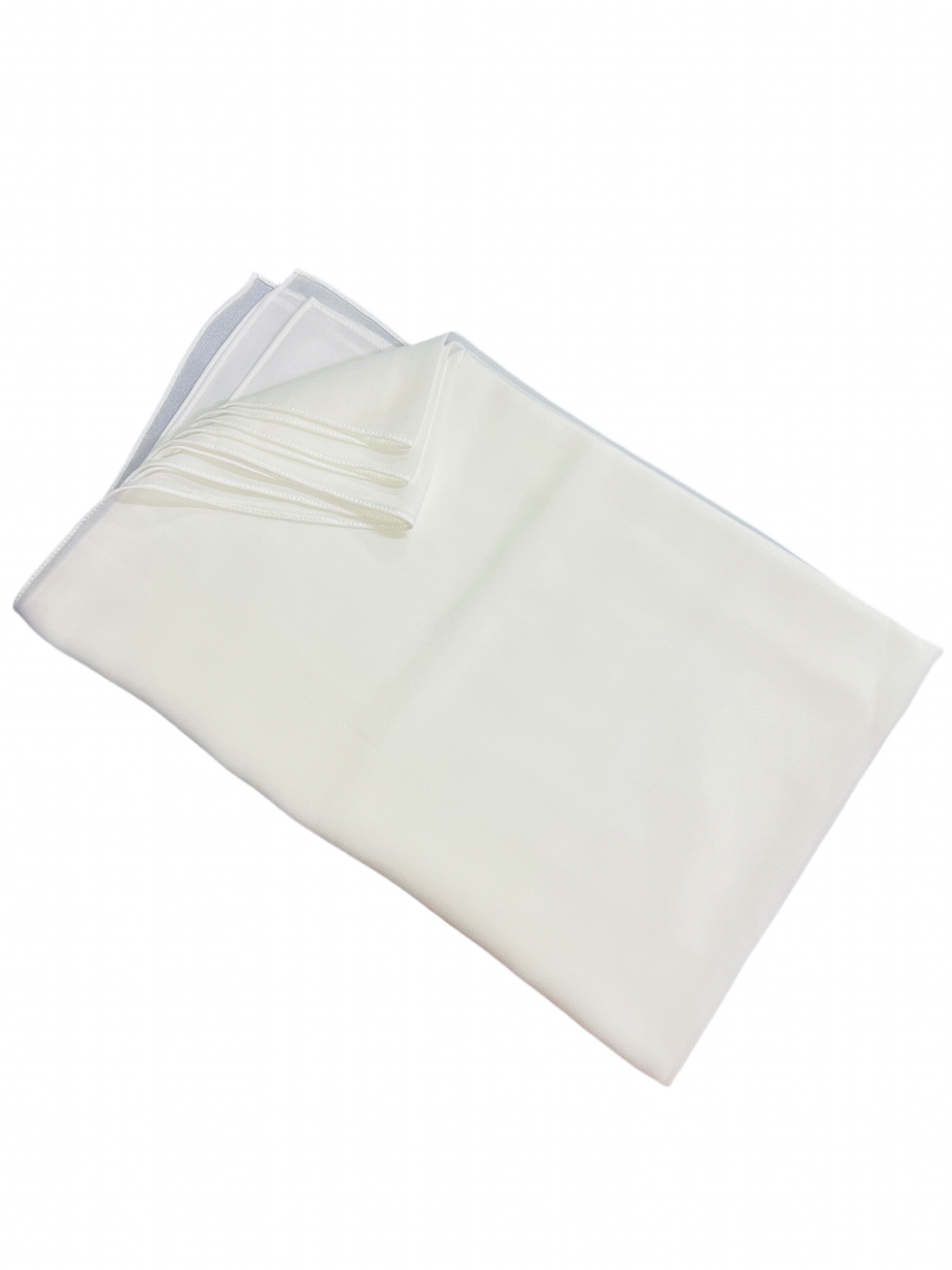 Mizaa Off White Satin Three Piece Abaya Set