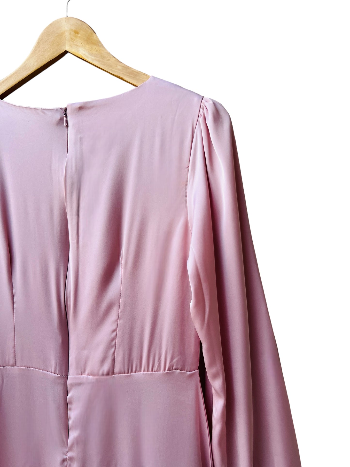 Mizaa Rose Pink Soft Touch Silk Dress
