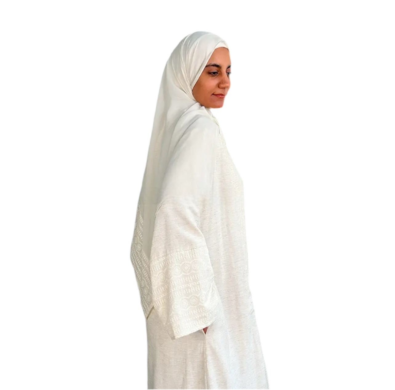 Mizaa Embroidered Linen Abaya Set