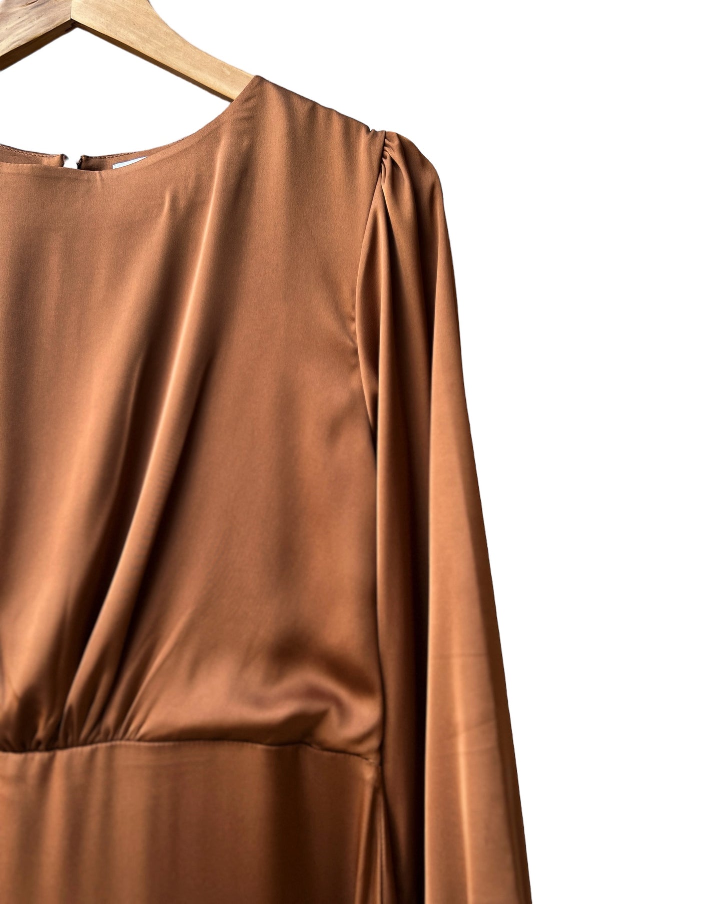 Mizaa Golden Soft Touch Silk Dress