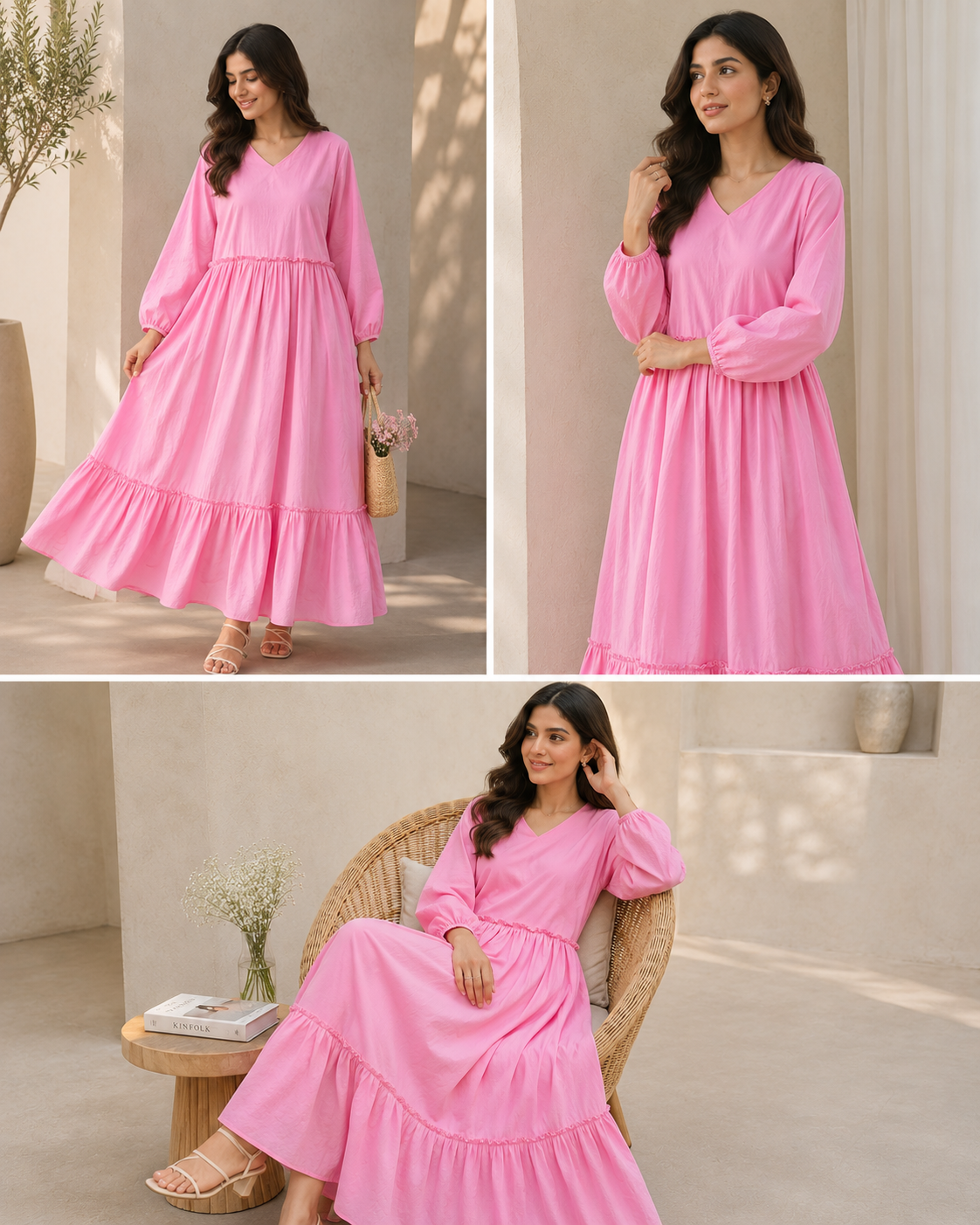 Mizaa Sweetpea Pink Cotton Dress